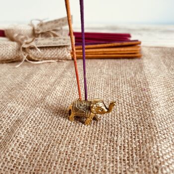 Mini Brass Elephant Incense Stick Holder, 5 of 6