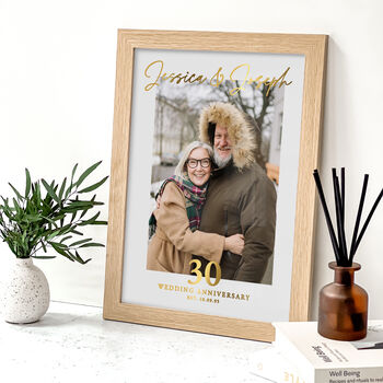 Personalised Anniversary Gold Foil Print, 3 of 8