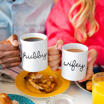 Wifey Hubby Couples Mug Set, 2 of 9