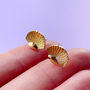 S'hello You! Gold Plated Shell Stud Earrings, thumbnail 1 of 5