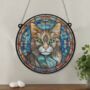 Cat Tabby Stained Glass Effect Suncatcher, thumbnail 4 of 5