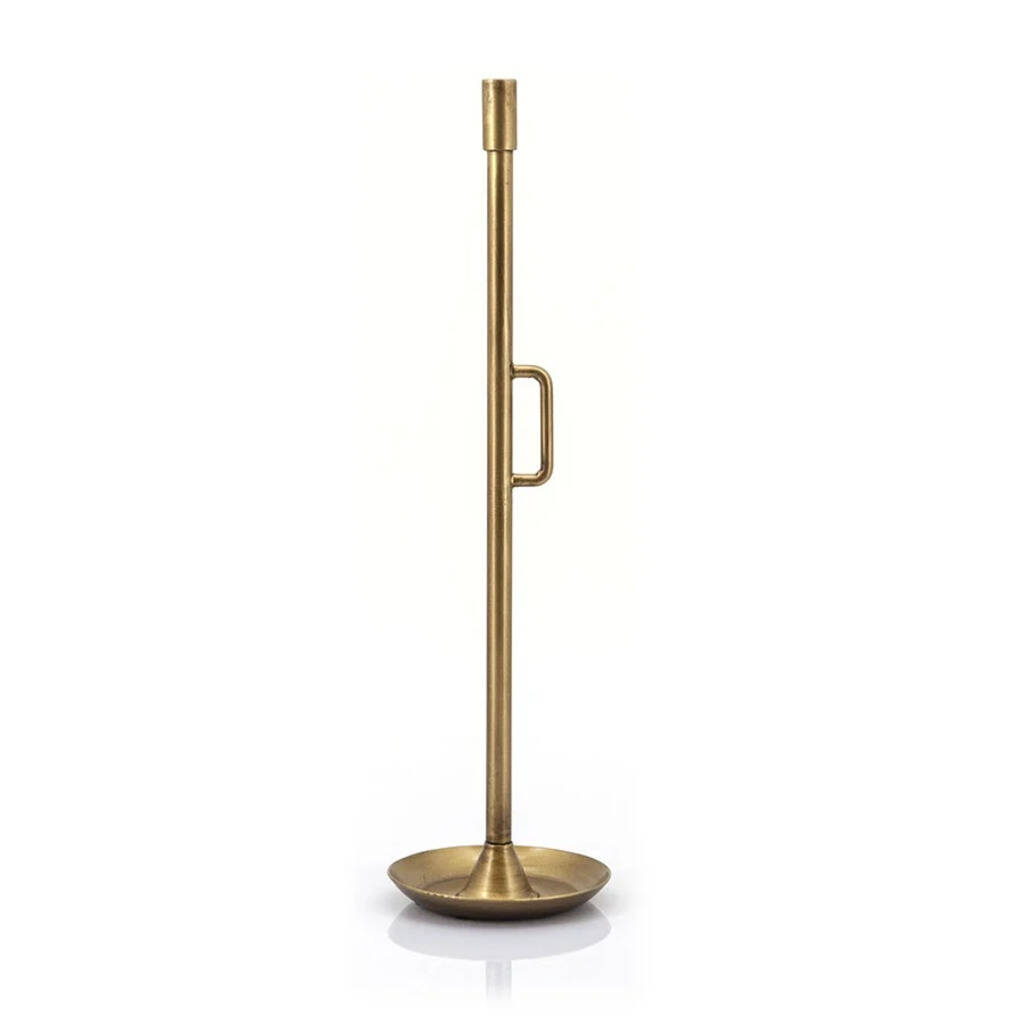 Large Wick Brass Candle Holder, 1 of 3