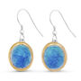 Turquoise Blue Lagoon Oval Drop Earrings, thumbnail 1 of 3