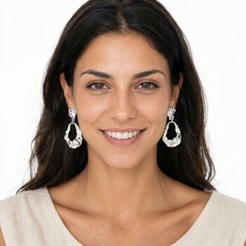 Rippled Hoop Clip On Earrings, 3 of 4