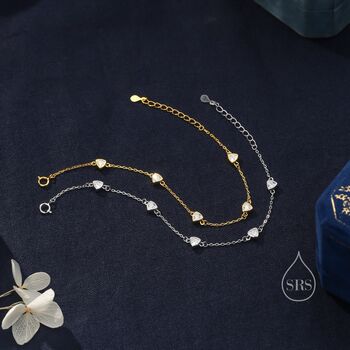 Sterling Silver Trillion Cut Cz Bezel Bracelet, 5 of 12