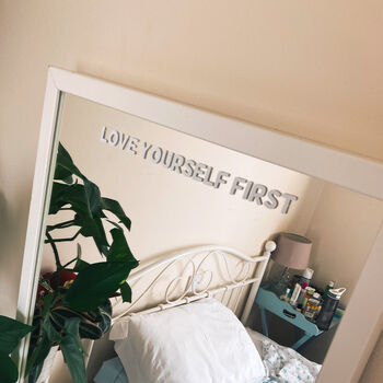 Love Yourself First Positive Affirmation Mirror Sticker, 5 of 5