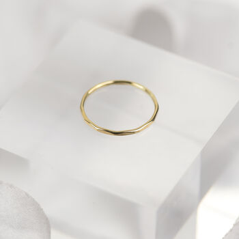 Handmade Solid Gold Hammered Stacking Ring, 3 of 7