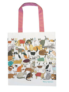 Crafty Cats Bag In Cotton Canvas, 4 of 4
