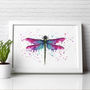 Dragonfly Painting Illustration Print Poster, thumbnail 1 of 2