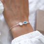 16th Birthday Gift For Her – Sterling Silver Birthstone And Initial Bracelet, thumbnail 2 of 10