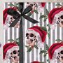 Three Sheets Of Gothic Santa Skull And Stripes Christmas Wrapping Paper, thumbnail 1 of 2