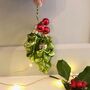 Christmas Glass Holly Bunch Decoration, thumbnail 2 of 3