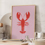 Lobster Linocut Style Print, thumbnail 1 of 5