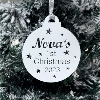 Baby's 1st Christmas Personalised Tree Decoration, 4 of 12