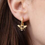 Gold Honey Bee Huggie Earrings, thumbnail 1 of 10