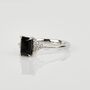 Black Spinel And Diamond Platinum Engagement Ring, thumbnail 2 of 5