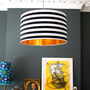 Circus Stripe Lampshades With Copper Or Gold Lining, thumbnail 3 of 11