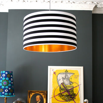 Circus Stripe Lampshades With Copper Or Gold Lining, 3 of 11