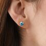 9ct Gold Blue Topaz Stud Earrings, thumbnail 1 of 3