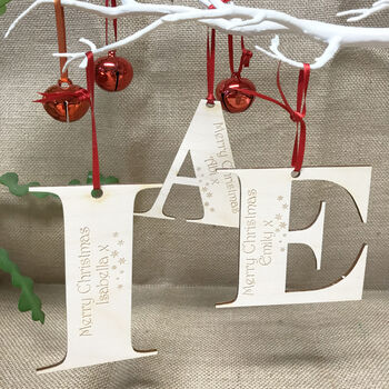 Personalised Letter Christmas Decoration And Card, 3 of 12