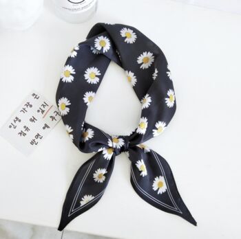 Floral Daisy Silk Scarf, 2 of 4