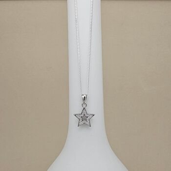 Personalised Sterling Silver Cz Star Charm Necklace, 3 of 5