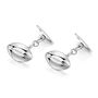 Silver Rugby Engraved Cufflinks | Groom's Party Wedding Gift, thumbnail 2 of 8