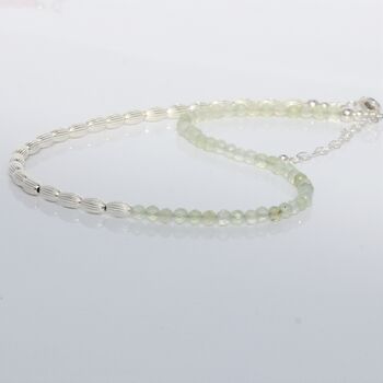 Prehnite Beaded Necklace Or Double Strand Bracelet In Sterling Silver, 2 of 10