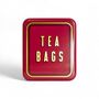 Tea Bag Travel Pocket Tin Tea Lover Gift Storage Box | Teabags Red, thumbnail 1 of 11