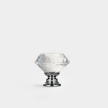 Clear Faceted Crystal Glass Cupboard Door Knobs, 4 of 7