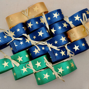Satin Gold Star Gift Wrapping Ribbons, 6 of 7