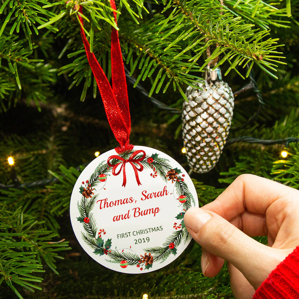 Personalised Mummy Daddy Bump Christmas Decoration By Ellie Ellie ...