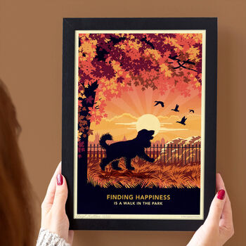 Cocker Spaniel In An Autumn Park. Limited Edition Dog Print, 4 of 10