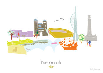 Portsmouth Skyline Cityscape Art Print, 3 of 3