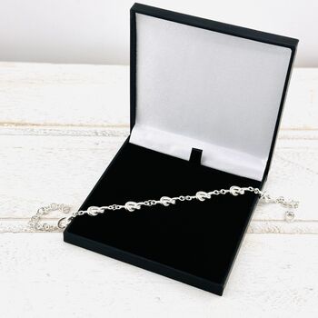 Friendship Knot Sterling Silver Chain Bracelet, 8 of 9