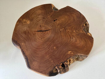 Handcrafted 40cm Teak Root Chopping Board Natural Wood, 6 of 9