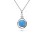 Blue Fire Opal Pendant With Dainty Flower Detail, thumbnail 3 of 6