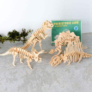 3D Wooden Dinosaur Puzzle Stocking Filler, 2 of 8