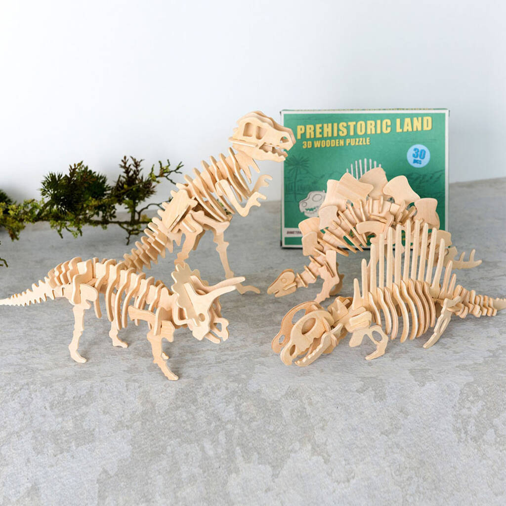 3D Wooden Dinosaur Puzzle Stocking Filler, 1 of 8