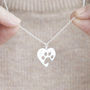 Personalised Paw Print Heart Necklace, thumbnail 2 of 11