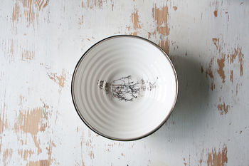 Porcelain Serving Bowl With Winter Twig Drawing, 6 of 12
