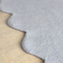 Pure Cashmere Scalloped Edge Baby Blanket In Soft Blue, thumbnail 3 of 7