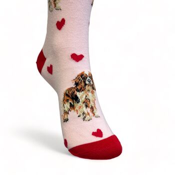 I Love Kc Spaniels Socks Novelty Gift, 3 of 6