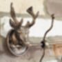 Heavy Iron Stag Coat Hook Rack – Distressed Gold, thumbnail 3 of 5