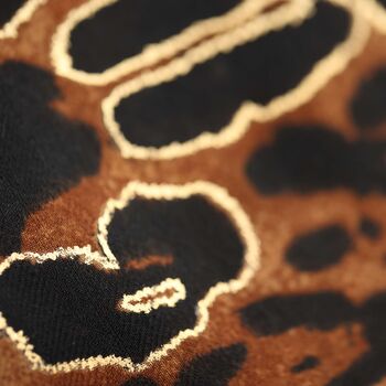 Personalised Leopard Spot Gold Foil Print Scarf, 6 of 12