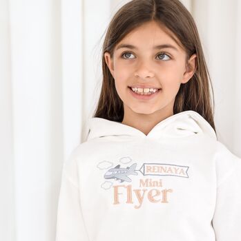 Mini Flyer/ First Time Flyer Personalised Embroidered Holiday Airport Sweatshirt Jumper, 3 of 7