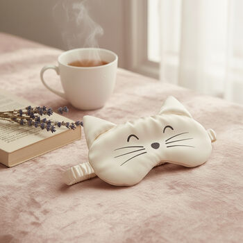 Cat Face Silky Satin Eye Mask And Sleep Mask, 3 of 10