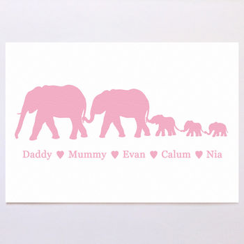 Personalised Elephant Family Print, 8 of 9