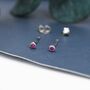 Extra Tiny 2mm Ruby Red Cz Stud Earrings, thumbnail 5 of 12