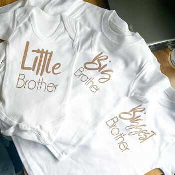 Sibling Big Sister, Little Brother Tops, Sleepsuits, 8 of 12